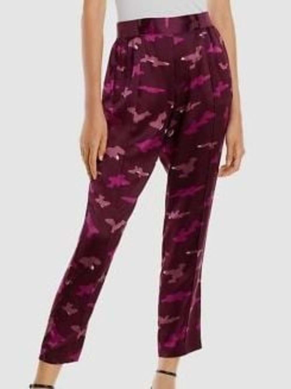 ATM Anthony Thomas Melillo Camo Print Silk Tapered Pants Large